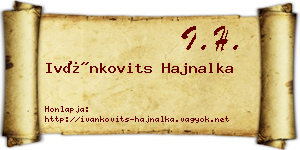 Ivánkovits Hajnalka névjegykártya